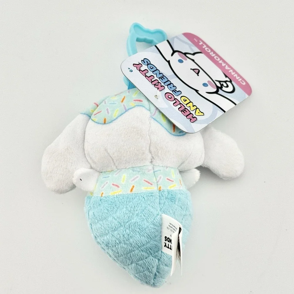 Hello Kitty + Friends Cinnamoroll Backpack Charm Plush Keychain Ice Cream NWT